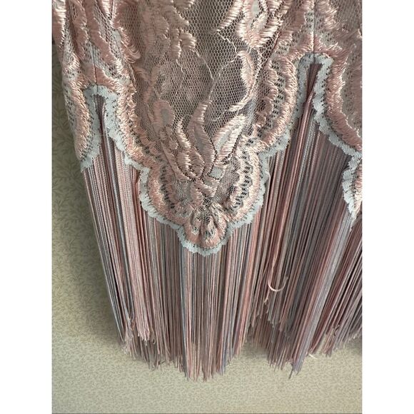 Vintage lace and fringe dress overlay. - Picture 3 of 9